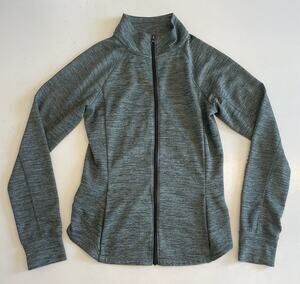Women Live Love Dream Athletic Med Full Zip Track Jacket Run Green Thumb Holes